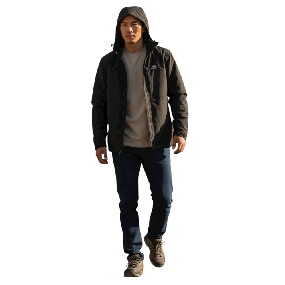 OTU Men's M Lightweight Waterproof Hooded Rain Jacket Outdoor Size M EUC Hiking